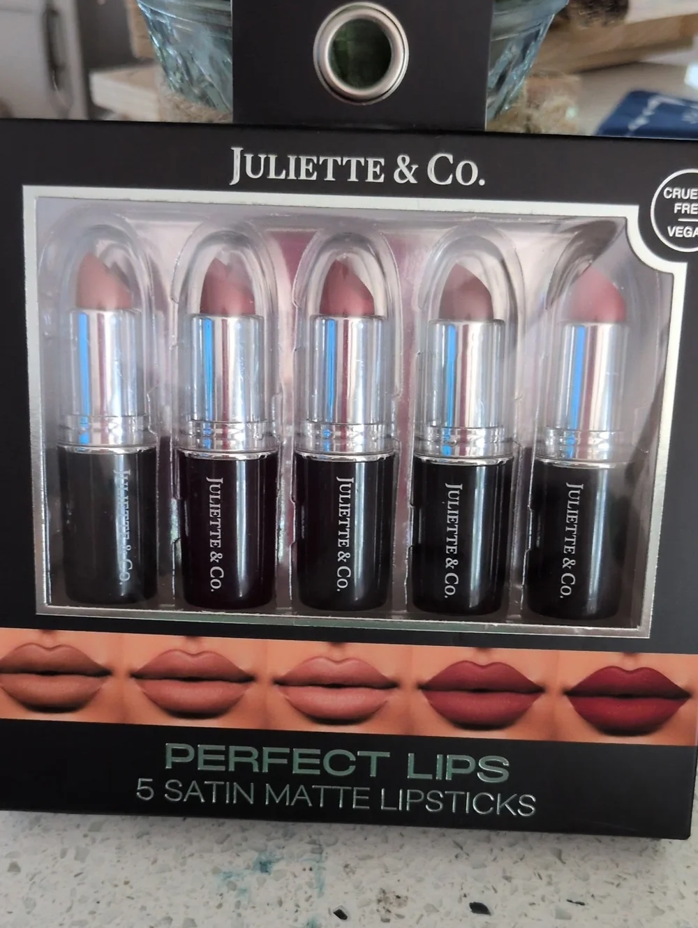 JULIET And Company Perfect Lips 5 Satin Matte Lipstick Set - Vegan